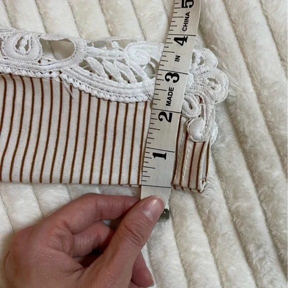 Boutique | Striped Women's Top | Lace Detail - Picture 11 of 13